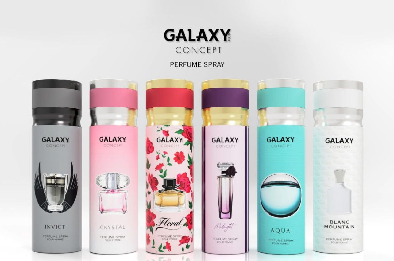 Box of 12 Galaxy Plus Concept Body Spray for Men/Women 200ml each.