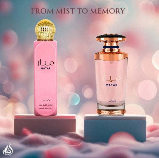 MAYAR ALL OVER SPRAY 150ML & MAYAR PERFUME 100ML BY LATTAFA (BUNDLE)